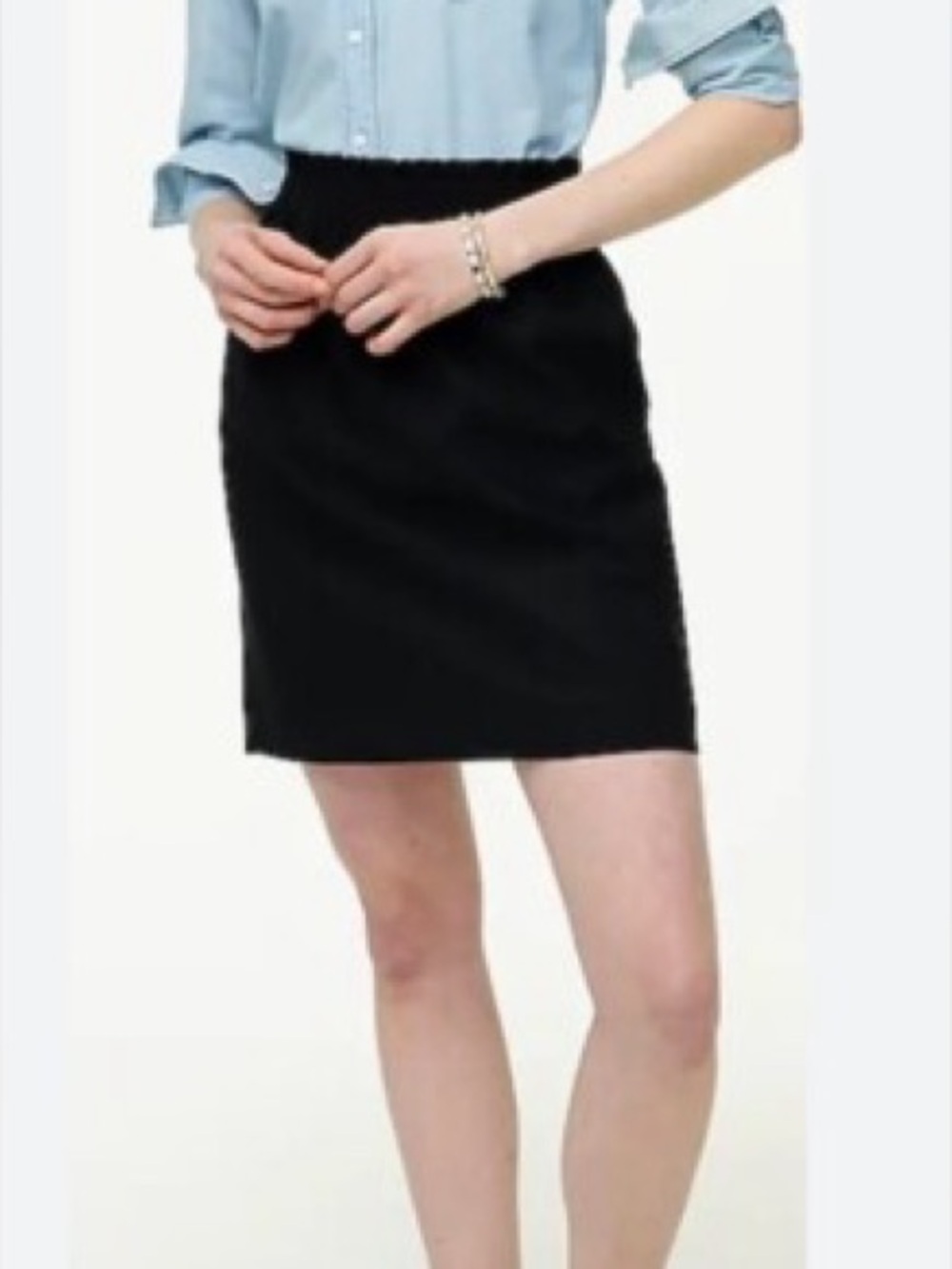 J. Crew Black Linen-Cotton Blend City Mini Paper Bag Elastic Waist Skirt